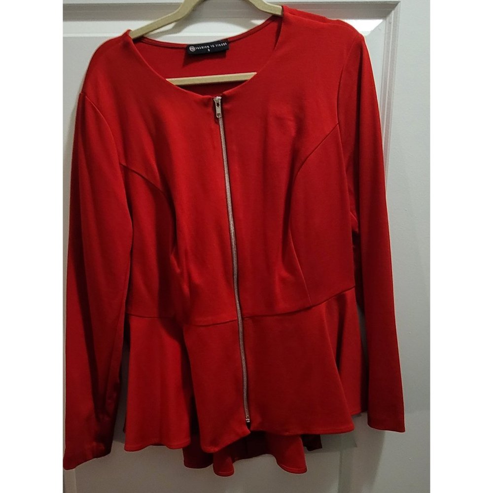 FTF Zip-Up Peplum Blazer